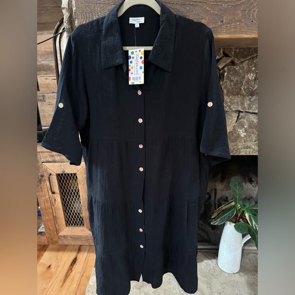 Toofan Dresses & Skirts - Toofan Gauze Black Dress NEW w/tags